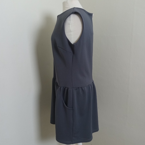 Cynthia Rowley Size 14 Sleeveless Back Zip Pop Over Drop Waist Gray Dress - Picture 4 of 11
